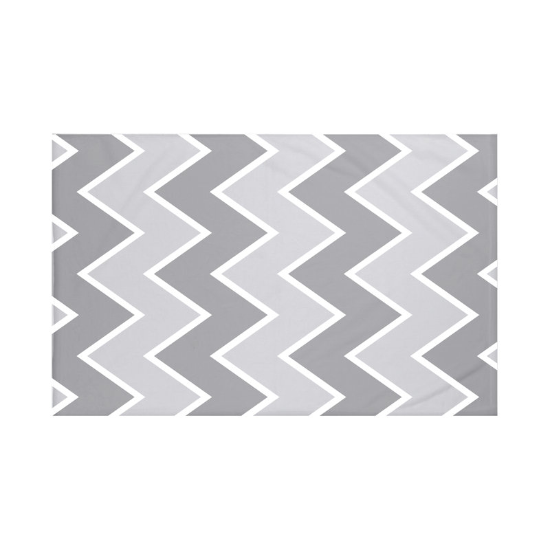 Jeté à imprimé chevrons à l'intérieur, L 60 po x l 50 po, Gris classique (gris)