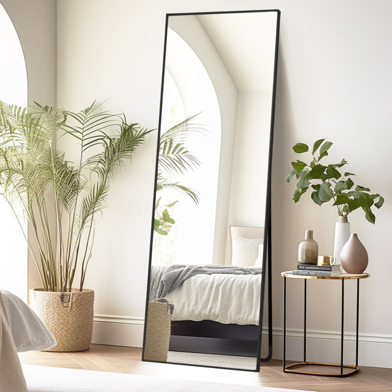 Miroir de plancher rectangulaire Chakong, 58 po x 18 po, Noir