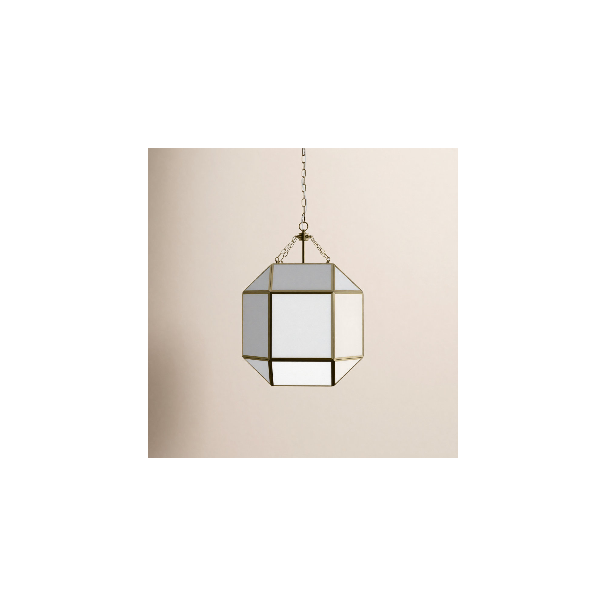 Reid 3 Light Glass Dimmable Pendant, Satin Brass, White, 23.25" H x 13.5" W x 13.5" D