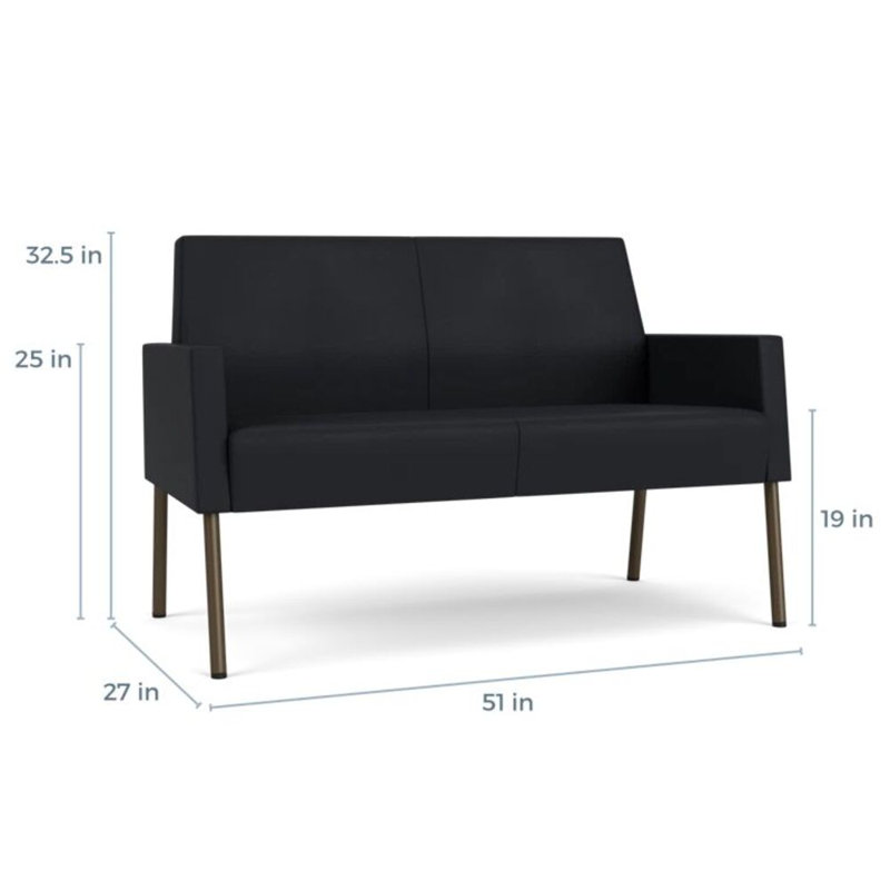 Causeuse Mystic, Acier bronze, Modena Black