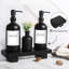 Distributeur de savon à vaisselle pour la cuisine, distributeur de savon à main noir avec pompe en acier inoxydable, ensemble de distributeur de savon de cuisine avec plateau en bois, ensemble de distributeur de savon de salle de bain noir mat
