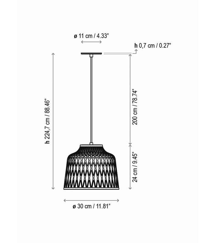 1 - Light Pendant, Light Gray