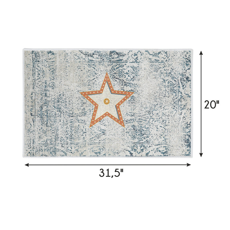 Tapis en coton gris / orange