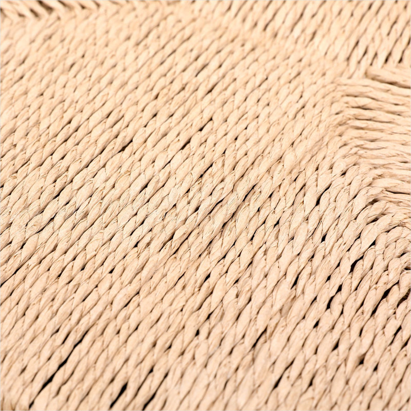 Tabourets de comptoir sans dossier pour îlot de cuisine, structure en métal avec siège en corde de papier tissé, ensemble de 2, organique naturel