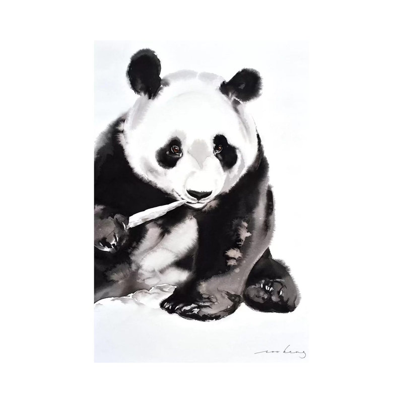 Panda Munch II 1 Piece Wrapped Canvas Painting, 66.04 cm H x 45.72 cm W x 3.175 cm D