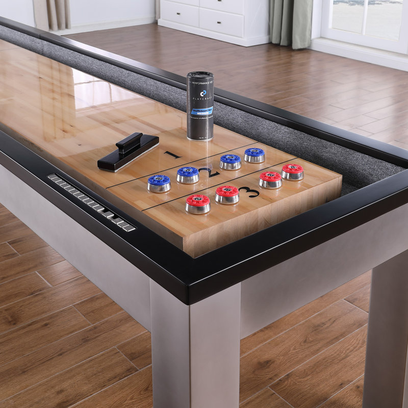 Playcraft Genoa 12’ Pro-Series Shuffleboard, Walnut on Silver, 14', No