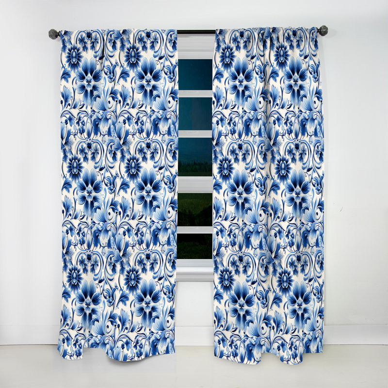 Motif victorien Cobalt, L 52 po x L 63 po