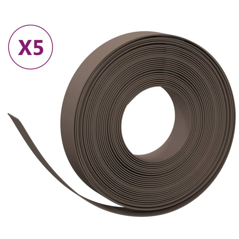 Ayobola 5000 cm W Lawn Edging Fencing, 50 x 0.1m, Brown