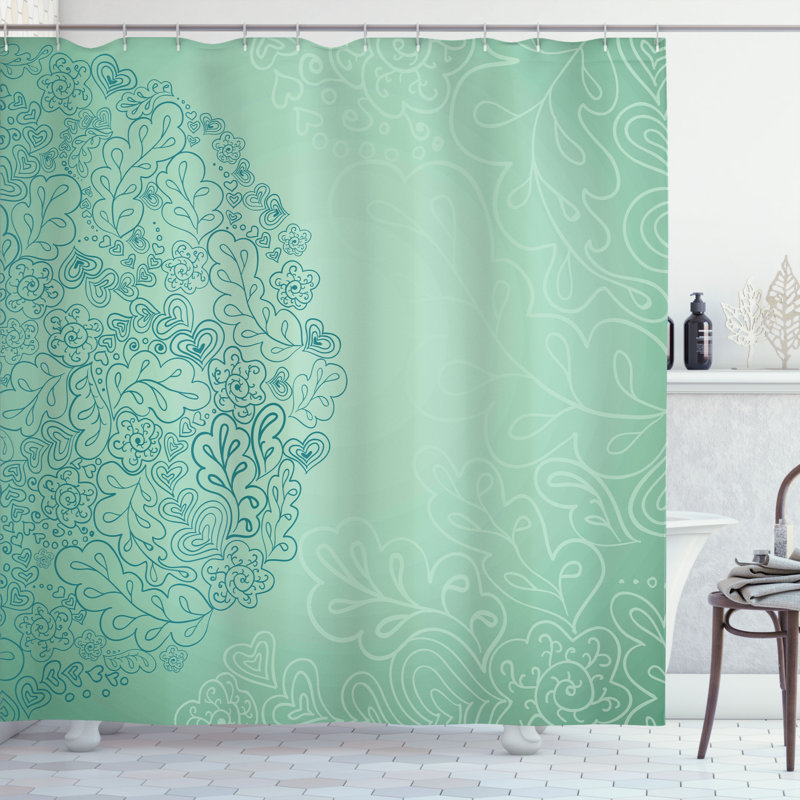 Ensemble de rideau de douche + crochets, H 70 po x l 69 po