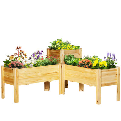 Outsunny Raised Garden Bed Set Of 3