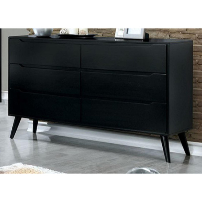 Commode double 6 tiroirs Luleya, Noir