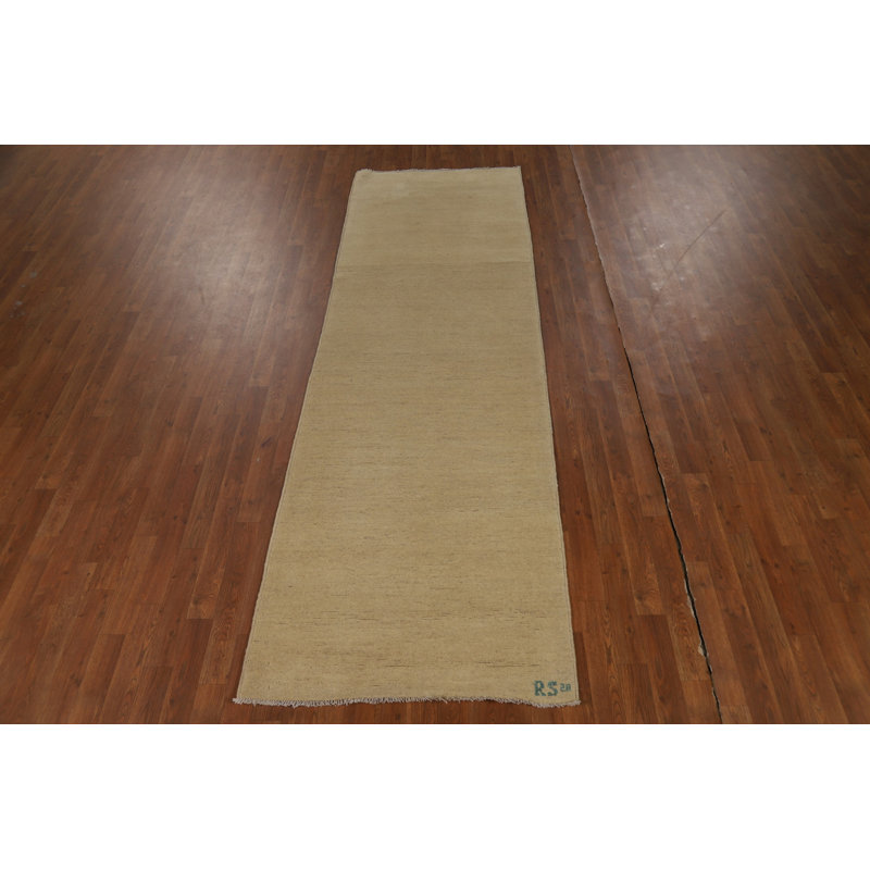 Solid Modern Gabbeh Oriental Runner Rug 3x10
