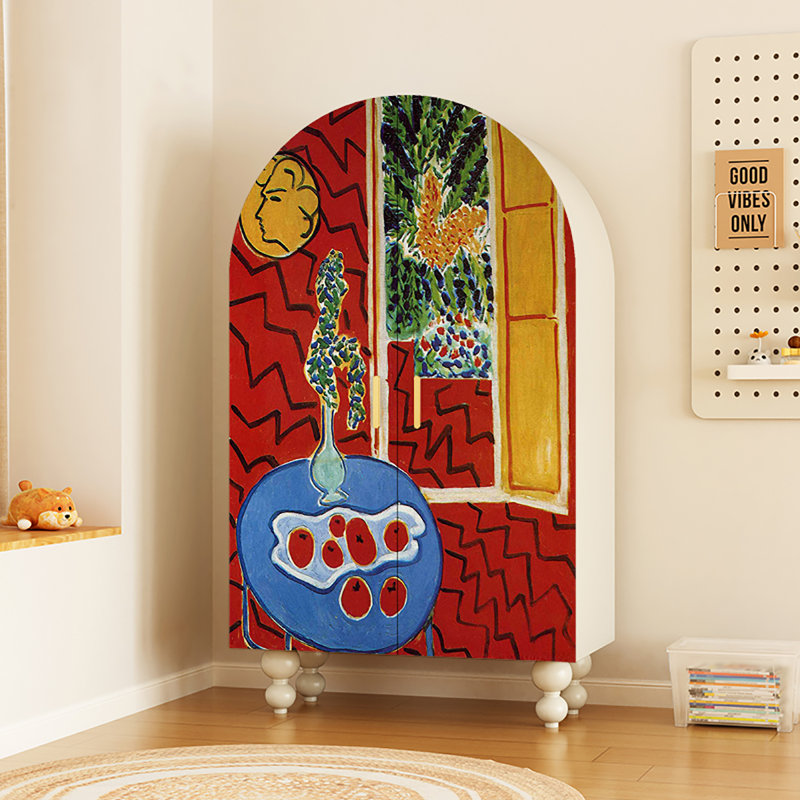 Garde-robe d'art de chambre nordique, Blanc / multicolore