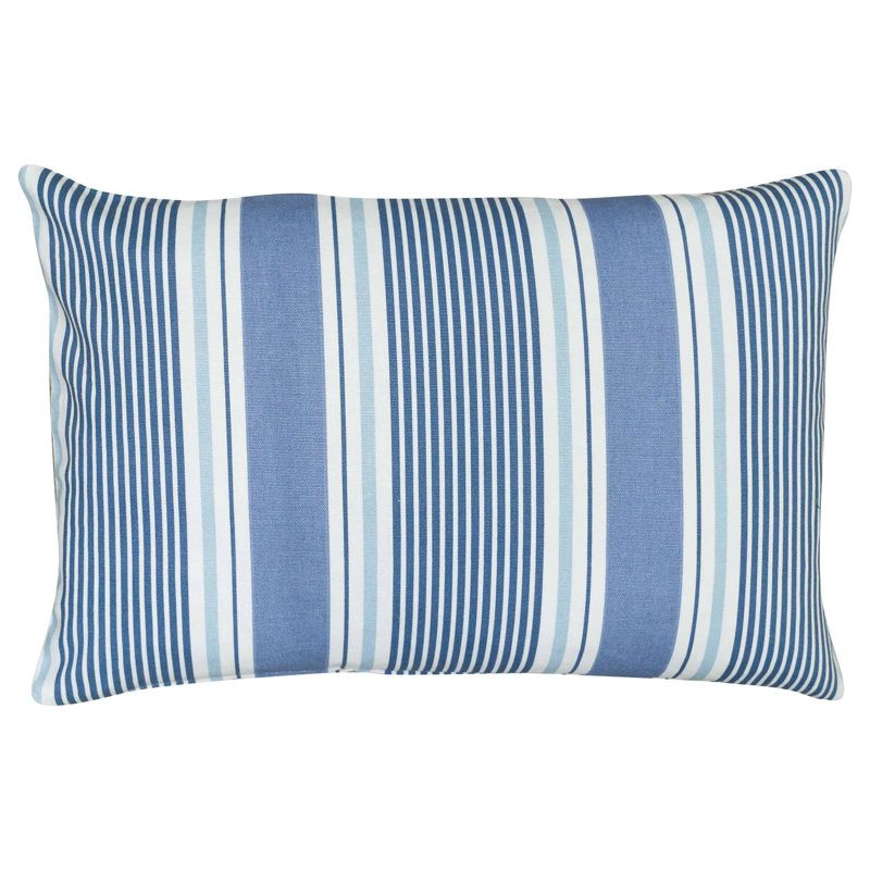 Striped Blue Cushion, 43x30cm, Synthetic filled