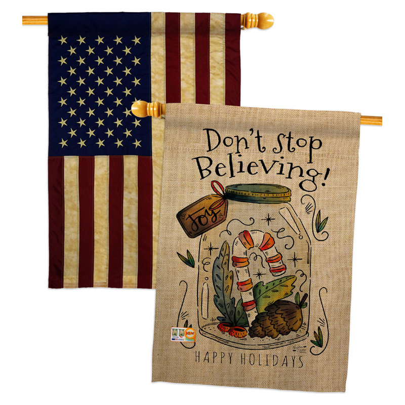 Drapeau de maison en polyester 2 côtés 4 pi x 3 pi 4 po Winter Yard