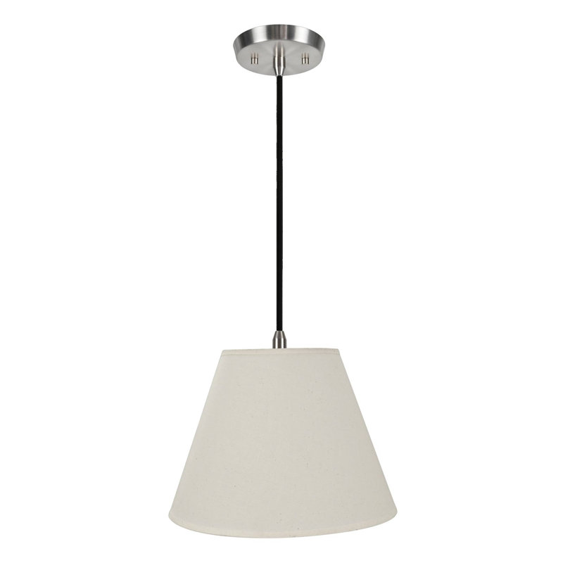 Luminaire suspendu 1 lumière à cône simple Pedro, Ivoire