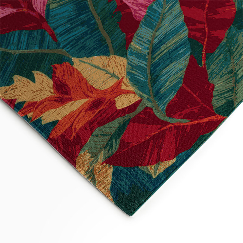 Tapis rouge intérieur et extérieur Botanical, Rectangle 5 pi x 7 pi