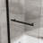 31" X 55" Frameless Bathtub Shower Screen, 180° Pivot Tempered Glass Panel With 304 Stainless Steel Towel Bar Handle, Matte Black Finish