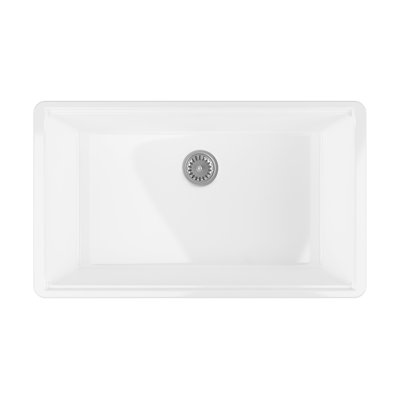 Yorkshire 27" L x 18" W Undermount Kitchen Sink with Basket Strainer