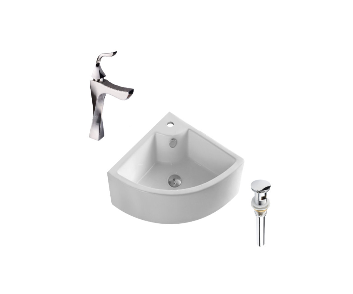 DROP Bath And Kitchen 18.7'' Ceramic Specialty Wall Mount Bathroom Sink