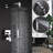 Juno Square Chrome Wall Mount Rain Shower Head With Mixer And Handheld Shower