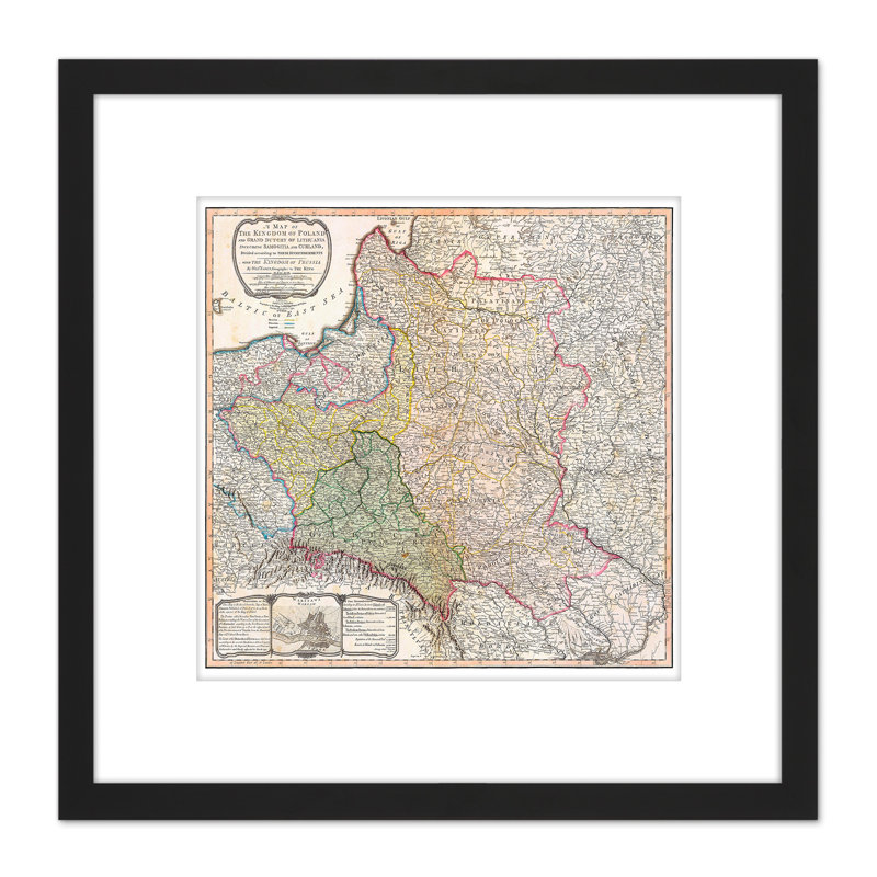 Map 1799 Faden Kingdom Poland Duchy Lithuania - Single Picture Frame Painting