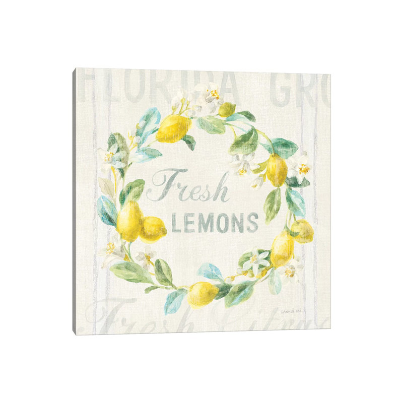Floursack Lemon V by Danhui Nai - Wrapped Canvas Gallery-Wrapped Canvas Giclée, 30.48 cm H x 30.48 cm W