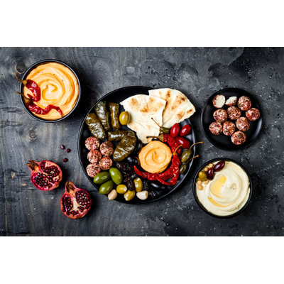 Arabic Appetizer Platter by Sveta_zarzamora - Wrapped Canvas Print