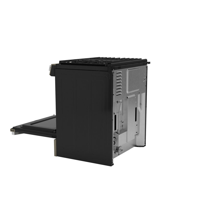 GE 30" Slide-In Front-Control Convection Gas Range, Slate