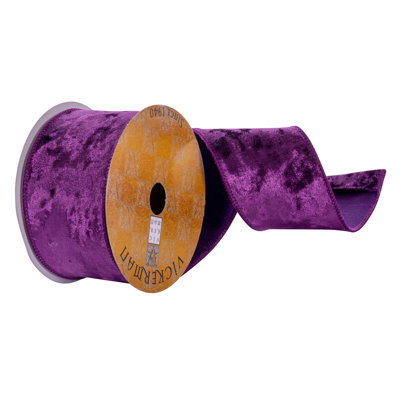 Ruban de velours mauve de 2,5 po x 10 verges Vickerman.