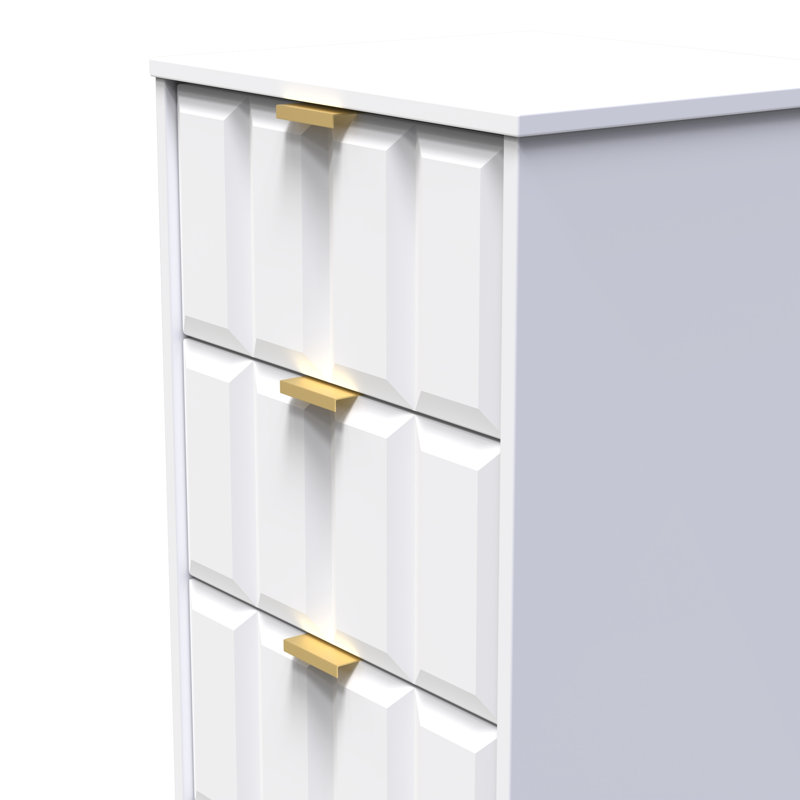 Arnesto 45cm W Manufactured Wood Bedside Table, White Matt