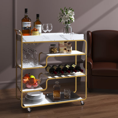 6-tier Bar Cart, Slide Bar Serving Cart