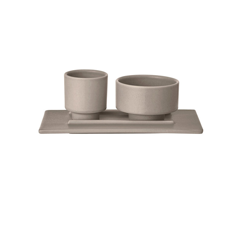 MAKOTO Japanese Style Stoneware Saucer/Tray, Elephant Skin (grey)