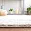 Tapis à poils longs Lucia gris clair / blanc Lucia
