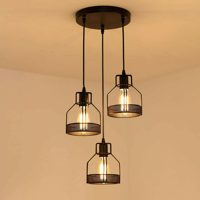 Lebow 3 - Light Black Cluster Pendant
