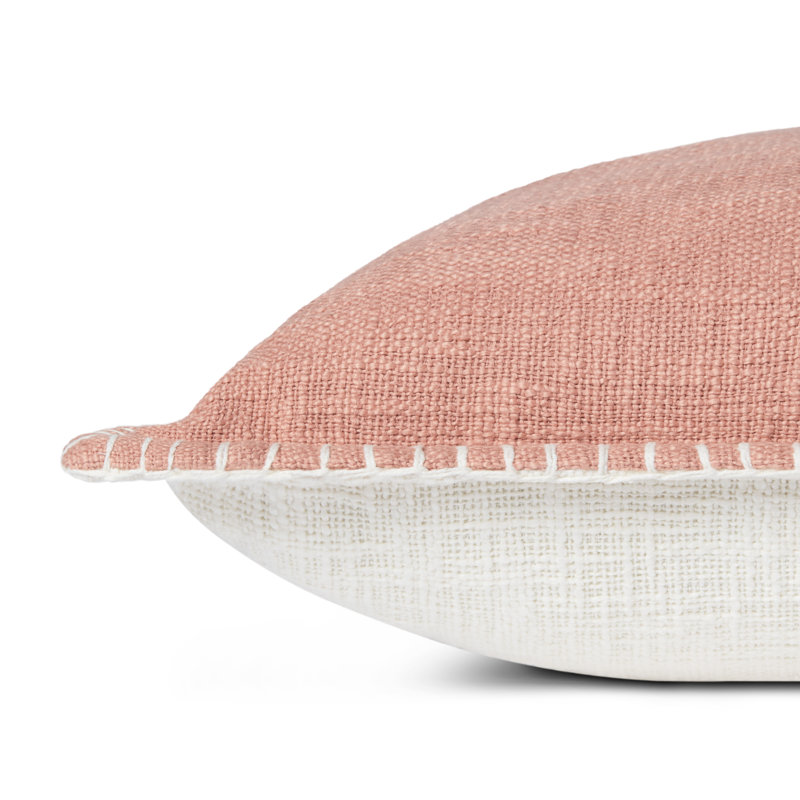 Coussin Fernande, Mélange de duvet, Rose, H 13 po x l 21 po x P 6 po