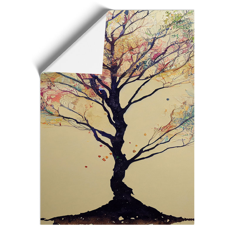 Pastel Tree - Wall Art, Paper, 42cm H x 29.7cm W, No Matte