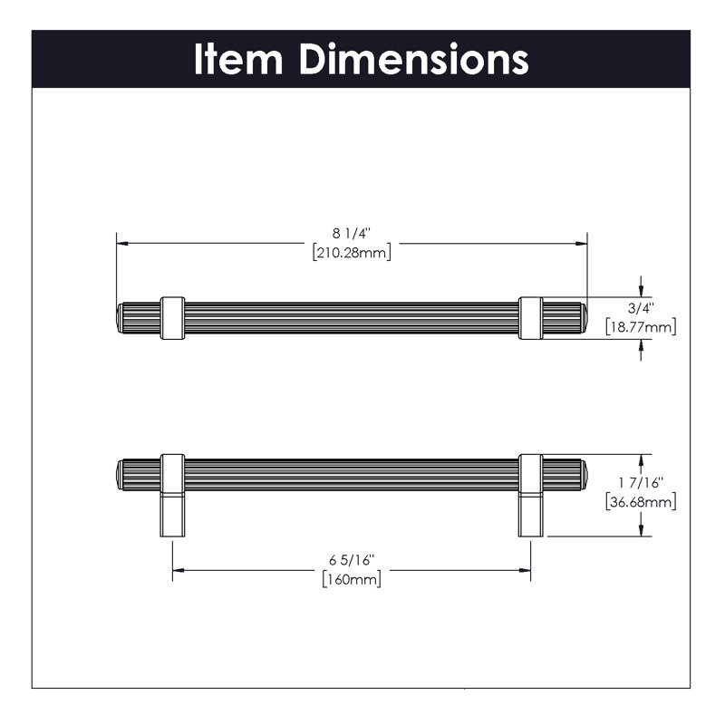 Sinclaire Center to Center Bar Pull, Brushed Golden Brass, 6.31, 0.75