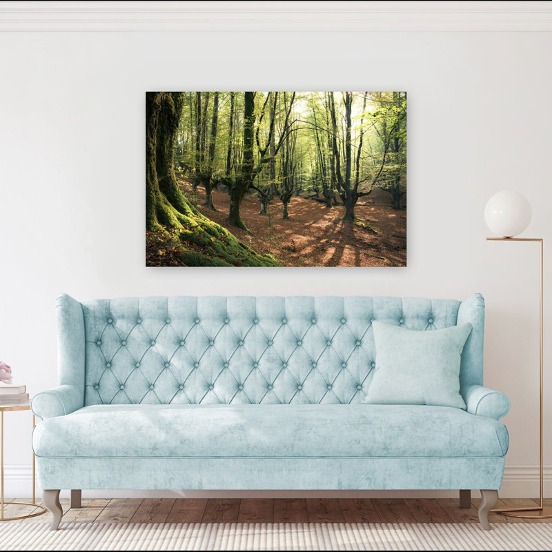 «Forest Love», reproduction d'art contemporain de paysage forestier abstrait, 40" H x 60" W