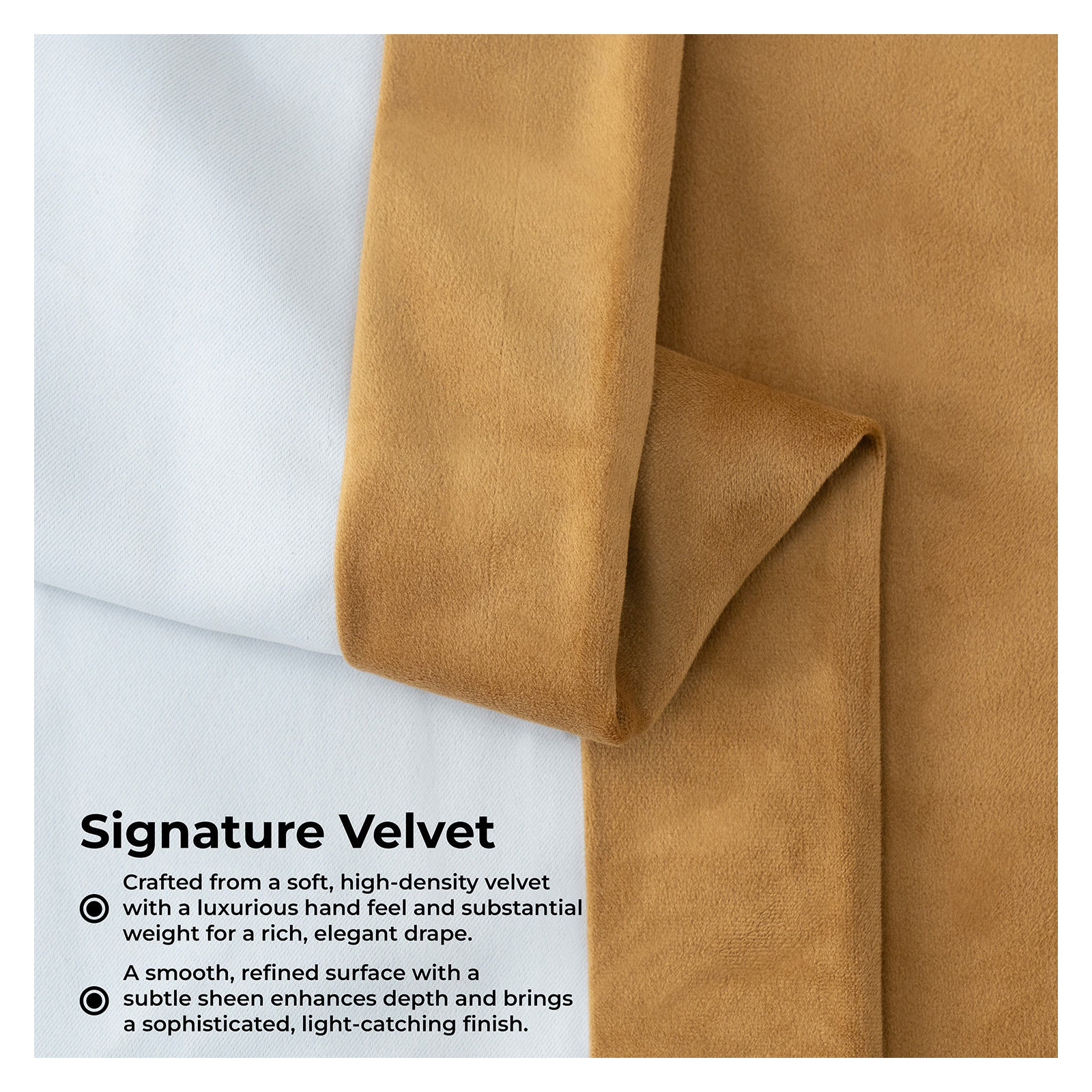 Balone French Pleat Signature Velvet Curtains for Bedroom Blackout Curtains for Living Room Single Panel, 25" W x 108" L
