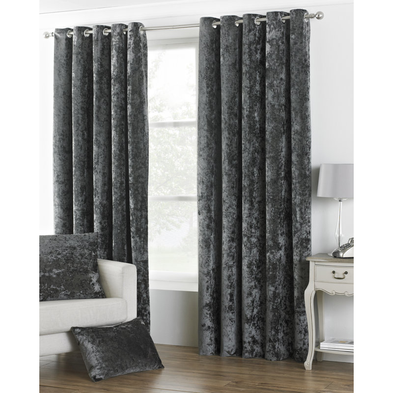 Reiban Room Darkening Curtain Pair, 229cm Width x 229cm Drop, Pewter