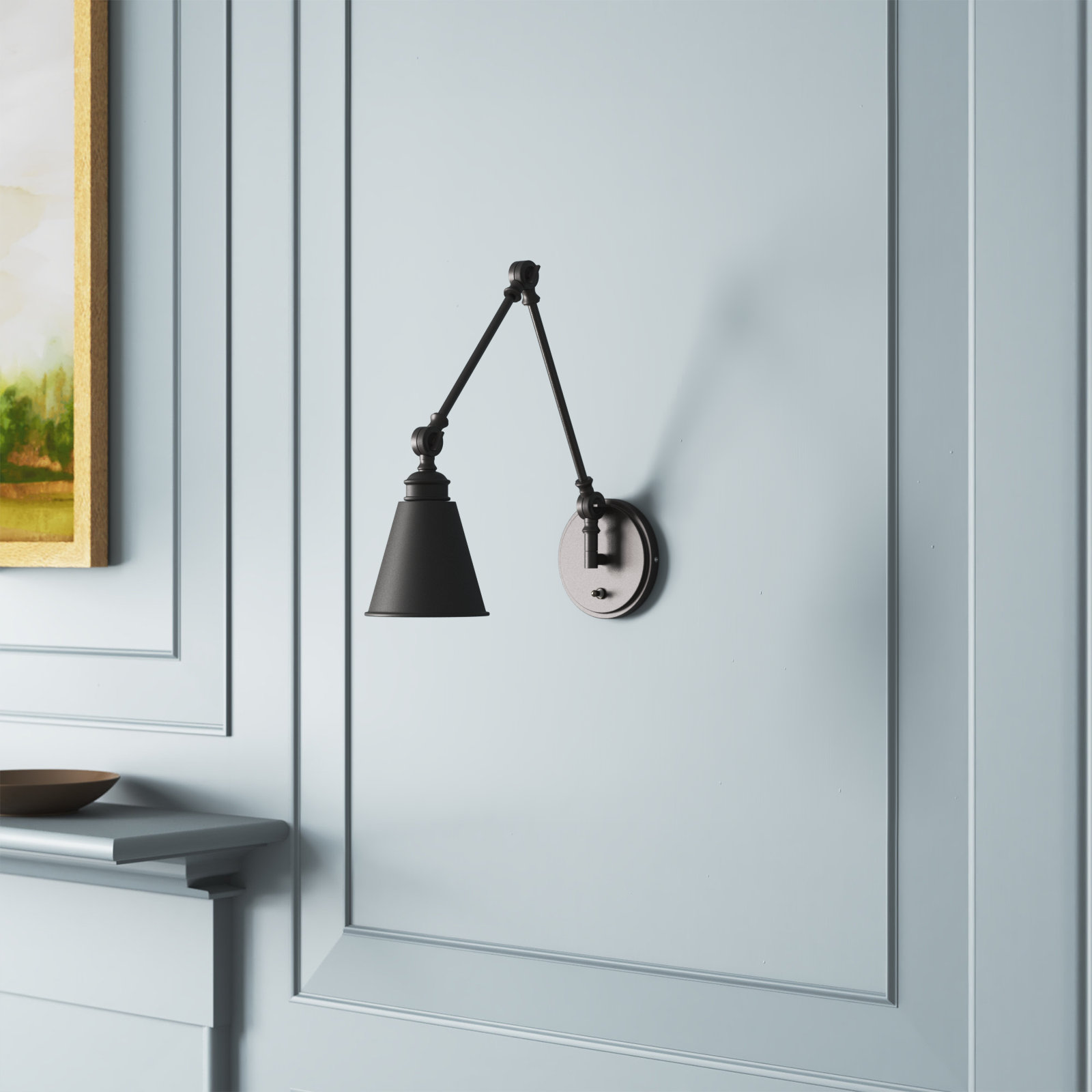 Beckham Single Light Swing Arm Sconce, English Bronze