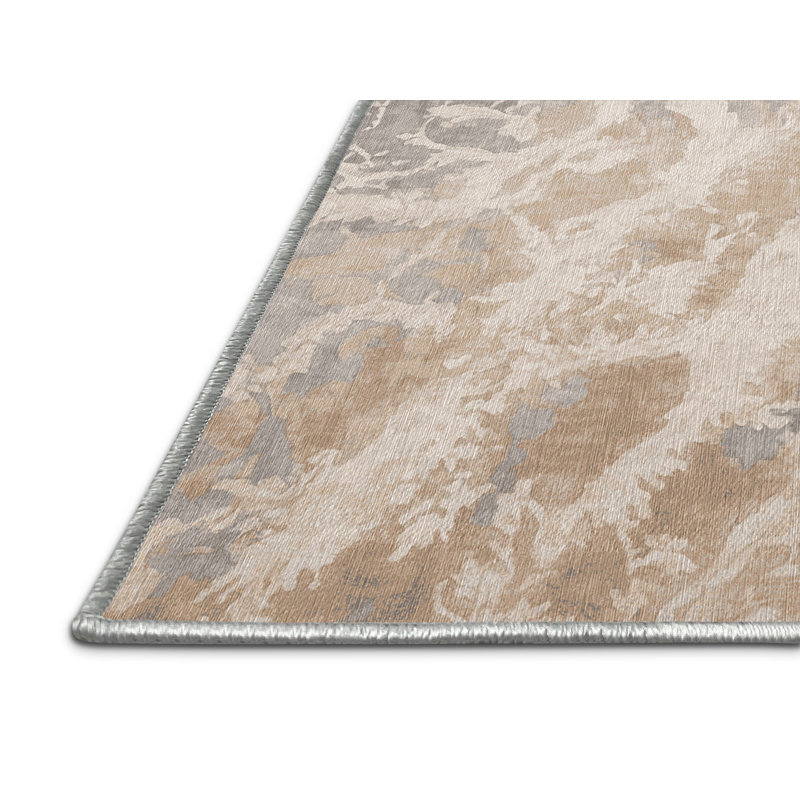 Tapis beige lavable à la machine, Rectangle 4 pi x 6 pi