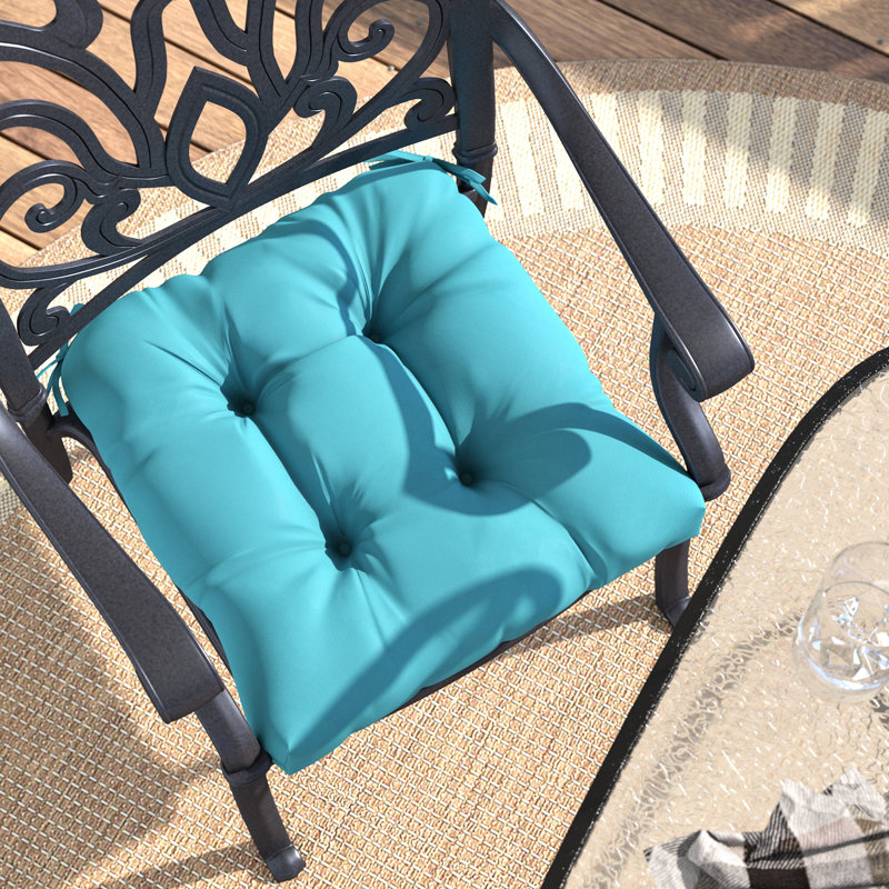 Shipton Outdoor 20'' Dining Chair Seat Cushion, Teal, 1