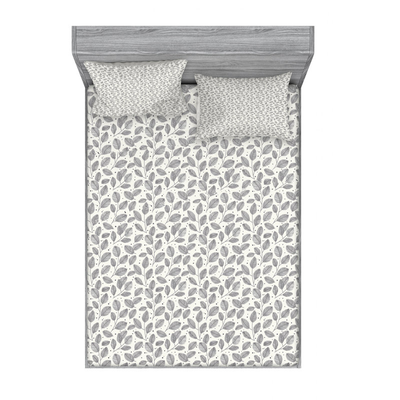Drap-housse floral, Drap-housse grand, Motif floral noir
