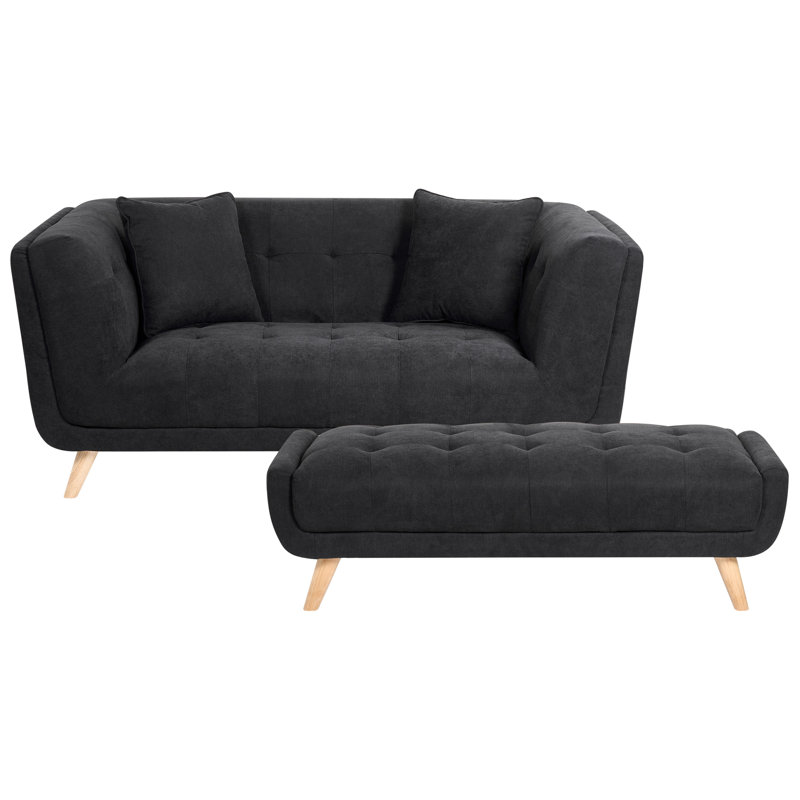 Sofa 2 Seater Temira Fabric Black