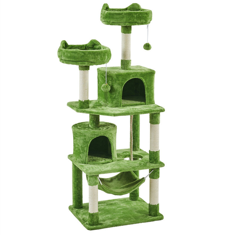 158cm H Multi Level Cat Tree, Green
