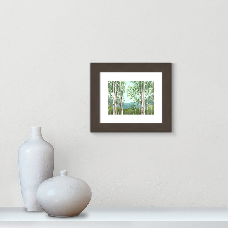 Behind Mountains " Behind Mountains ", 31" H x 43" W x 1.25" D, Brushed Gunmetal Framed