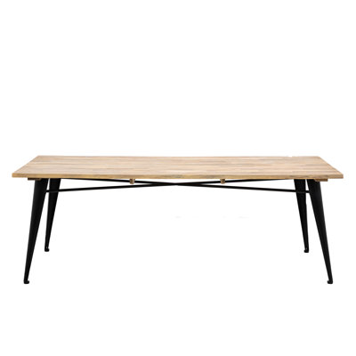Mikkelson Rectangular Wood Outdoor Dining Table , 100cm cm W 220cm cm D