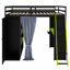 Structure de lit mezzanine en bois peu encombrante avec garde-robe intégrée, tablettes de rangement, rideaux occultants et lumières RVB-914694375
